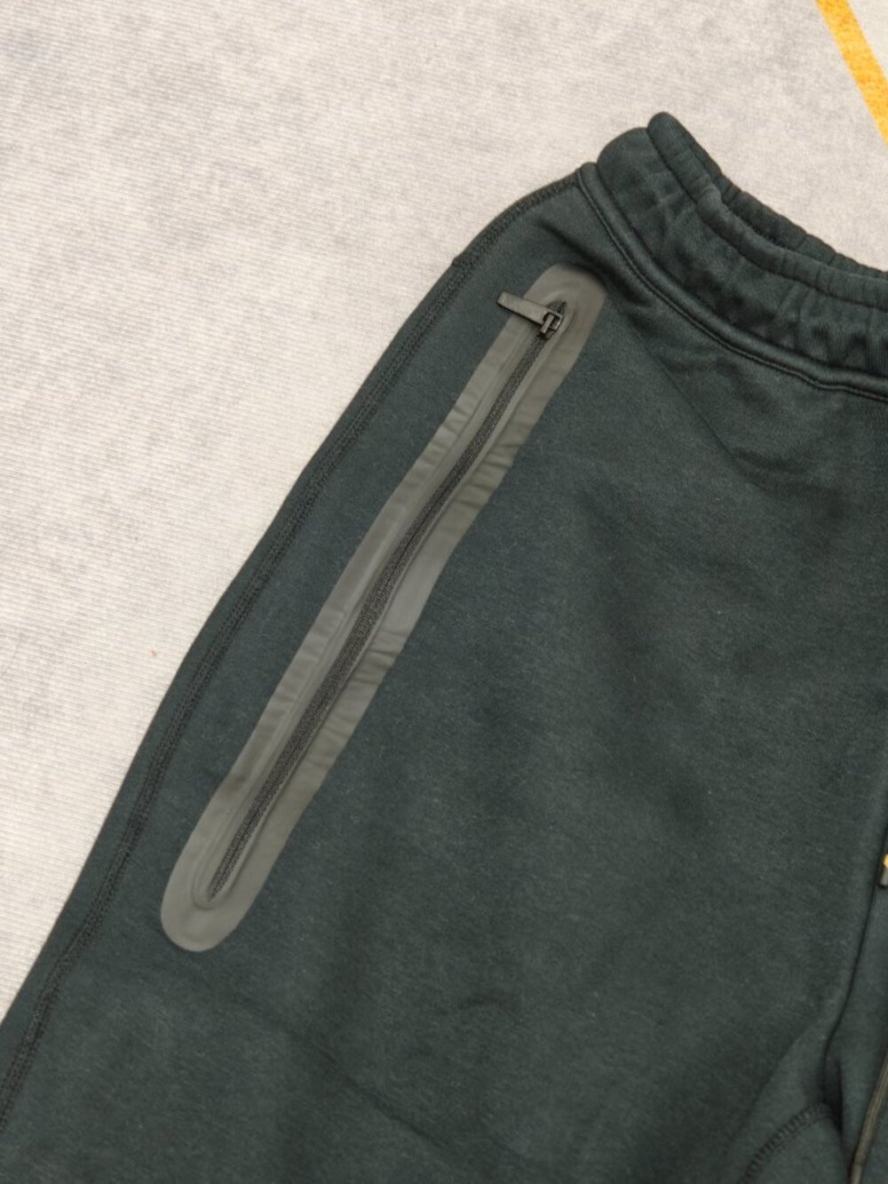 NOCTA Style Black Wide‑Leg Sweatpants Yellow Logo Zip Pocket Casual Track Pants - Picture 4 of 8